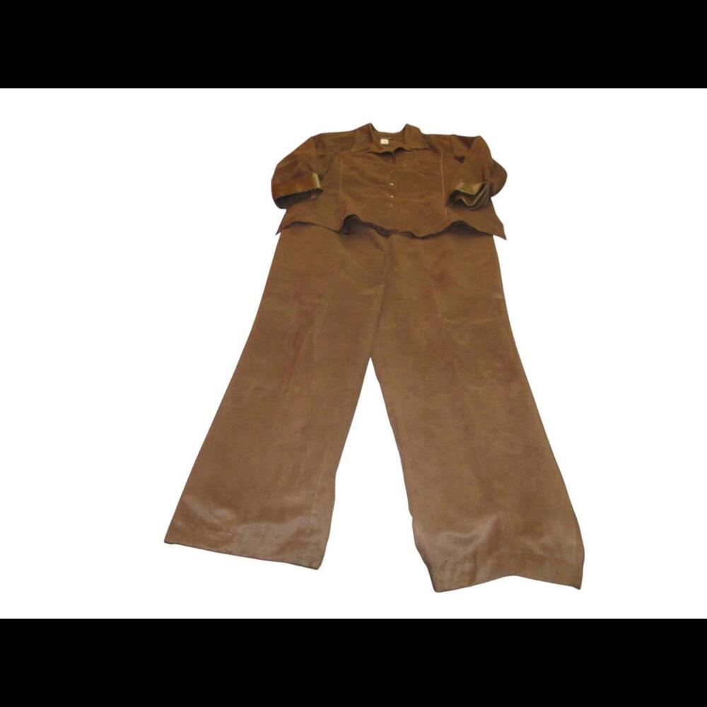 Lucien Daunois Collection Womens Size 48 Stylish Brown Vintage Shirt & Pants